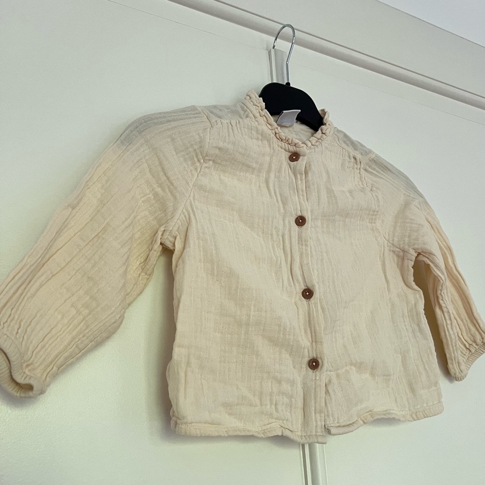 Petit Bateau Cream Button-Down Blouse - Picture 5 of 8